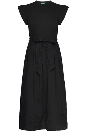 Benetton Dress Knælang Kjole Black
