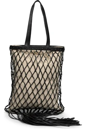 MANGO Leather Shopper Bag Shopper Taske Black