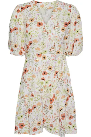 Y.A.S Field 2/4 Wrap Dress Kort Kjole Cream