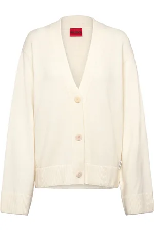 HUGO BOSS Selsar Tops Knitwear Cardigans White