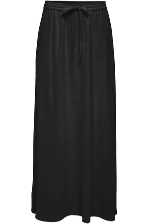 ONLY Onlmette Life Hw Long Skirt Wvn Lang Nederdel Black