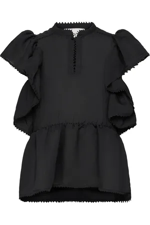 Munthe Ufolia Tops Blouses Short-sleeved Black