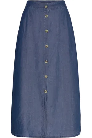 Brandtex Casual Skirt Knælang Nederdel Blue