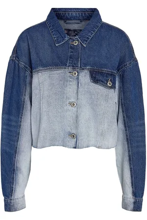 Noisy May Nmrinna L/S Crop Dnm Jacket Colorblock Jakke Denimjakke Blue