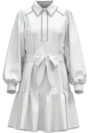 Y.A.S Rosalina Ls Dress Kort Kjole White
