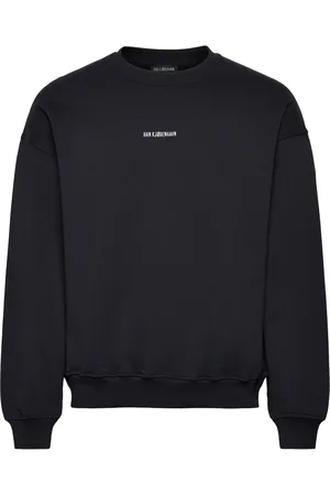 HAN Kjøbenhavn Daily Over D Crew Neck Designers Sweatshirts & Hoodies Sweatshirts Black