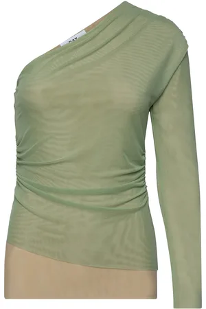 DAY Birger et Mikkelsen Shona - Mesh Solid Rd Tops Blouses Long-sleeved Green