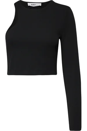 DAY Birger et Mikkelsen Denise - All Day Jersey Tops Crop Tops Long-sleeved Crop Tops Black
