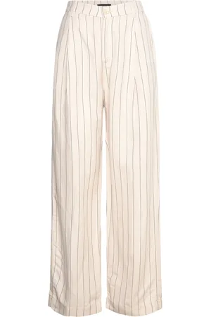 Lindex Trouser Ragna With Pleats Bottoms Trousers Wide Leg Cream