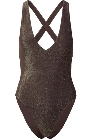 Lindex Swimsuit Ciara Lurex Badedragt Badetøj Brown