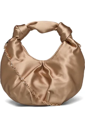 MANGO Satin Handbag Bags Top Handle Bags Brown