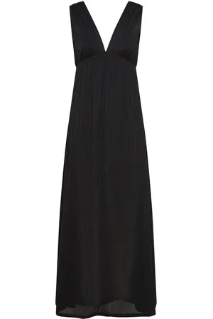 Gina Tricot Deep V Maxi Dress Maxikjole Festkjole Black
