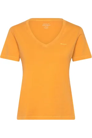 GANT Reg Sunfaded Ss V-Neck T-Shirt Tops T-shirts & Tops Short-sleeved Orange