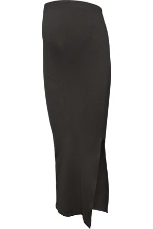 Mama;licious Mlalanis Seamless Al Rib Skirt Hw Noos Lang Nederdel Black