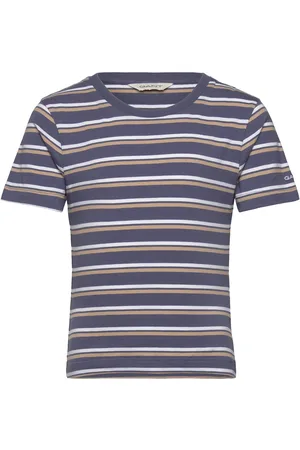 GANT Striped T-Shirt Tops T-Kortærmet Skjorte Navy
