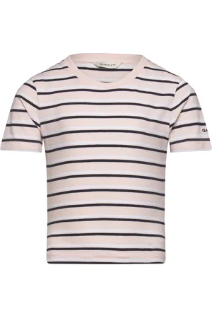 GANT Striped T-Shirt Tops T-Kortærmet Skjorte Pink