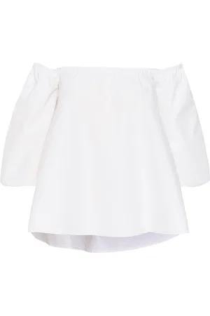 Gestuz Pampagz Off Shoulder Blouse Tops Blouses Short-sleeved White