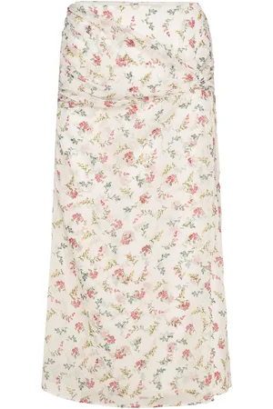 French Connection Floriana Hallie Crinkle Skirt Skirts Knee-length & Midi Skirts White