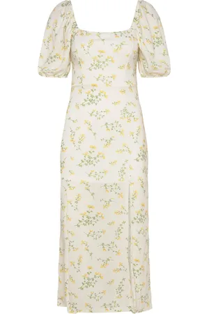 Gina Tricot Puff Sleeve Midi Dress Knælang Kjole Multi/patterned