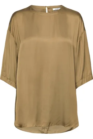 Reiss Anya Tops Blouses Short-sleeved Khaki Green