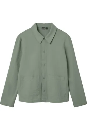 LMTD Nlmnanson Ls Shirt Tops Shirts Long-sleeved Shirts Khaki Green