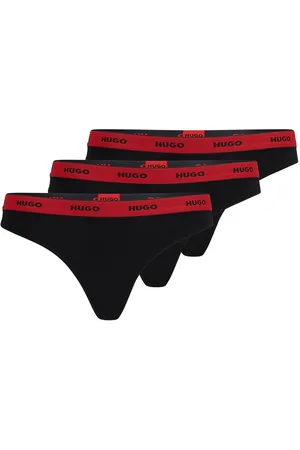 HUGO BOSS Triplet Thong Stripe G-streng Undertøj Black
