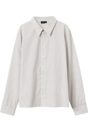 LMTD Nlfnozan Ls Shirt Tops Shirts Long-sleeved Shirts Cream