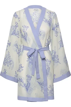 By Malina Dalia Printed Wrap Kaftan Designers Tunics Blue