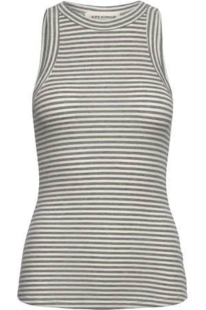 Sofie Schnoor Julliesw Stripe Top Tops T-shirts & Tops Sleeveless Grey