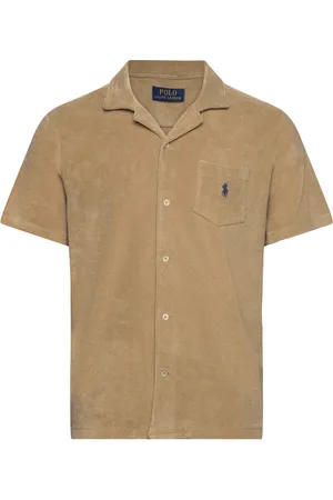 Ralph Lauren Terry Camp Shirt Tops Shirts Short-sleeved Beige