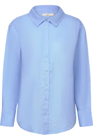 Gina Tricot Linen Shirt Tops Shirts Linen Shirts Blue