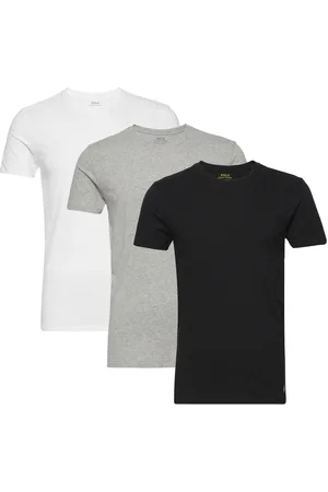 Ralph Lauren Slim Crewneck 3-Pack Tops T-Kortærmet Skjorte Black
