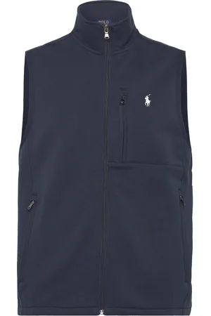 Ralph Lauren Double-Knit Vest Tops Knitwear Knitted Vests Navy