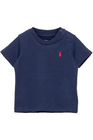 Ralph Lauren Cotton Jersey Crewneck Tee Tops T-Kortærmet Skjorte Blue