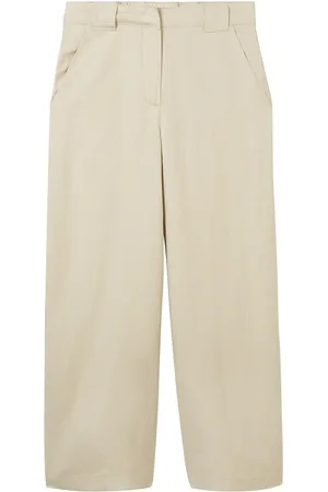 TOM TAILOR Culotte Linen Pants Bottoms Trousers Culottes Beige