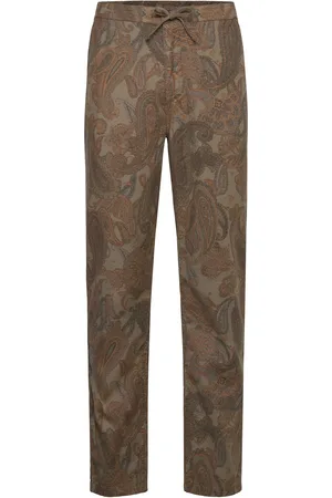 Morris Fenix Linen Drawstring Bottoms Trousers Casual Khaki Green