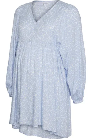 Mama;licious Mlkamilla Lia L/S Wo Tunic 2F A. Baby & Maternity Maternity Clothes Blue