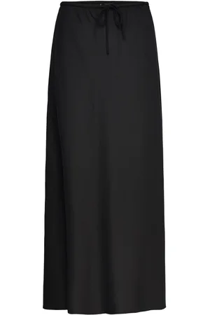 MANGO Long Skirt With Adjustable Bow Skirts Maxi Skirts Black