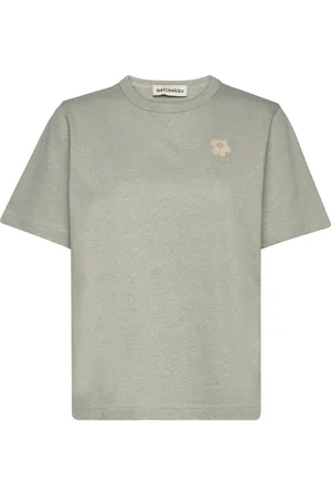 Marimekko Erna Unikko Placement Tops T-shirts & Tops Short-sleeved Green