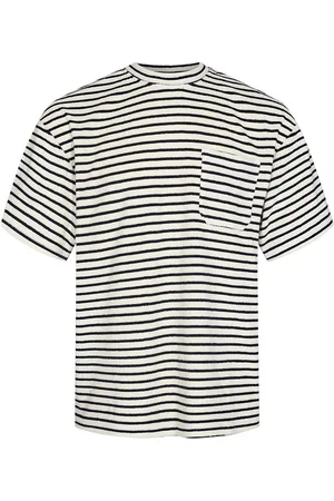 Anerkjendt Akholger Frotte Stripe Tee Tops T-Kortærmet Skjorte Navy