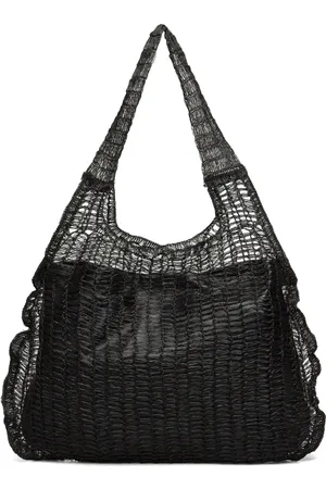MANGO Mesh Pattern Shopper Bag Shopper Taske Black