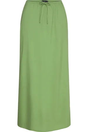 MANGO Long Skirt With Adjustable Bow Skirts Maxi Skirts Green