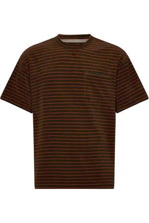 Anerkjendt Akholger Frotte Stripe Tee Tops T-Kortærmet Skjorte Brown