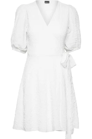 Gina Tricot Mini Structured Wrap Dress Kort Kjole White