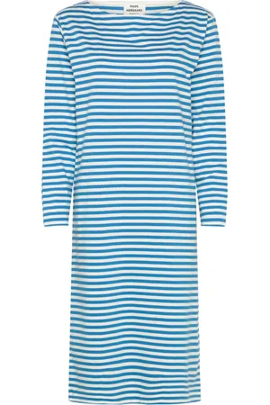 Mads Norgaard Soft Single Stripe Silas Dress Knælang Kjole Blue
