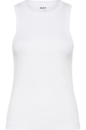 DAY Birger et Mikkelsen Alisson - Classic Rib Rd Tops T-shirts & Tops Sleeveless White