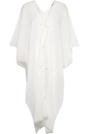 MANGO Semi-Transparent Kaftan With Bows Badetøj White