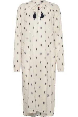Lollys Laundry Punjabll Midi Dress Ls Knælang Kjole Cream
