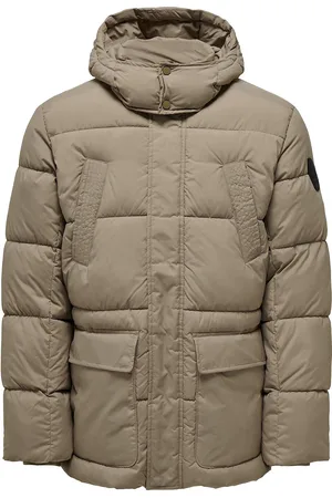 Only & Sons Onsarwin Puffer Coat Otw Bf Uldfrakke Frakke Grey