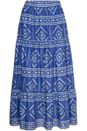 Lollys Laundry Sunsetll Maxi Skirt Skirts Maxi Skirts Blue